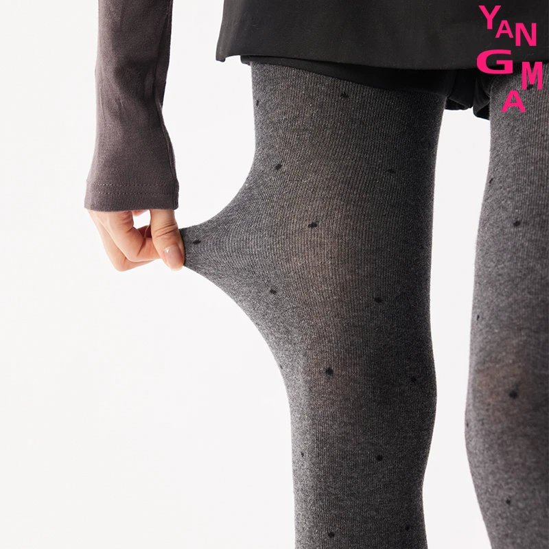 YANGMA连裤袜显瘦修身波点女外穿秋冬加厚保暖打底袜401007