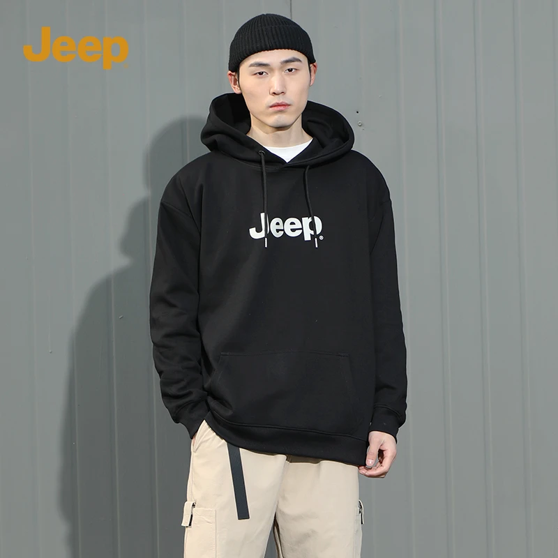 JEEP吉普男女装春秋季款LOGO重磅卫衣情侣装潮牌宽松运动休闲