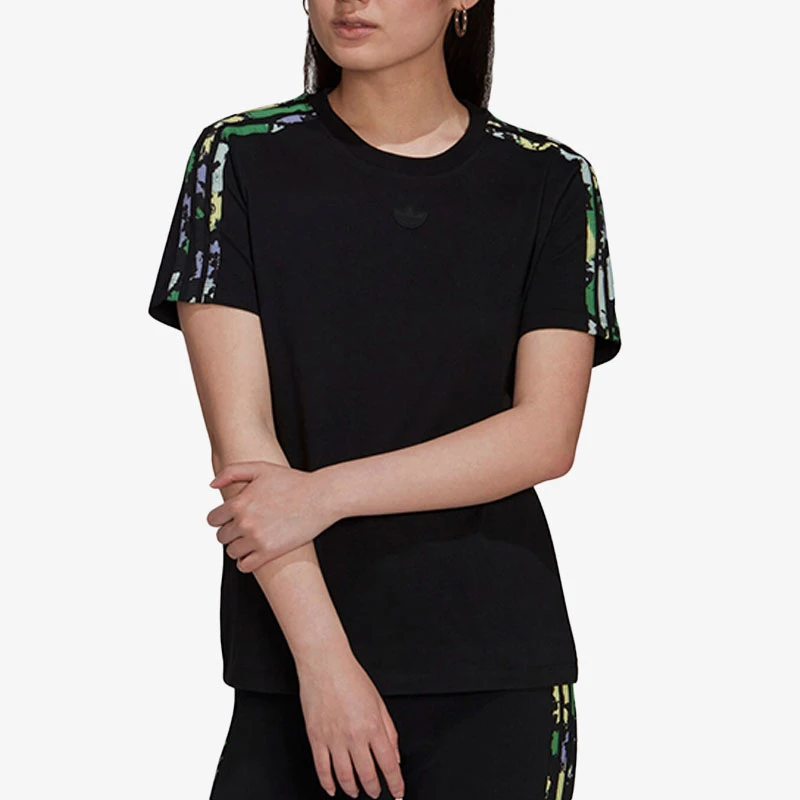 Adidas/阿迪达斯三叶草运动休闲侧条纹圆领短袖T恤女款 H15779