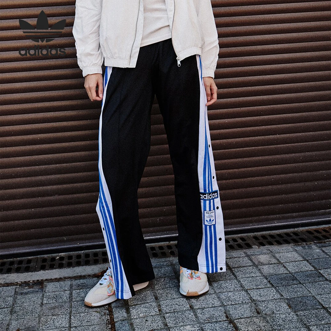 Adidas/阿迪达斯正品三叶草复古女士侧开排扣运动裤IN6297