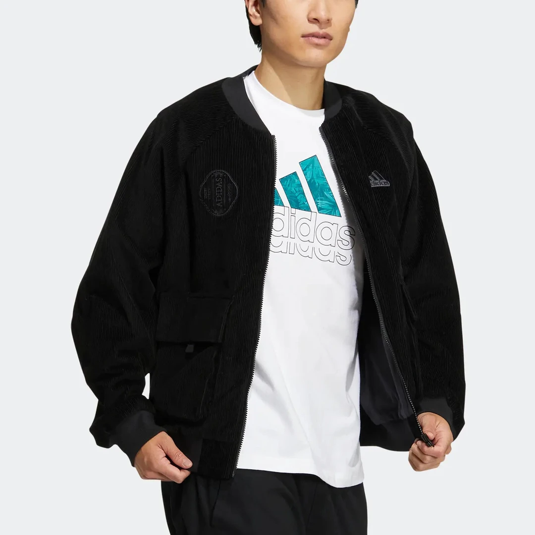 Adidas/阿迪达斯正品秋季新款男子灯芯绒运动加绒外套HR4445休闲