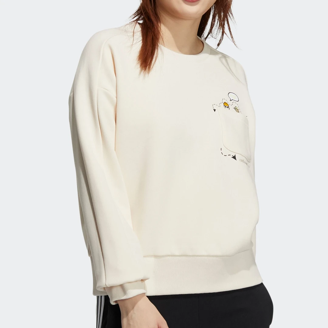 Adidas/阿迪达斯 neo 卡通图案运动宽松圆领套头卫衣女款 HG6587