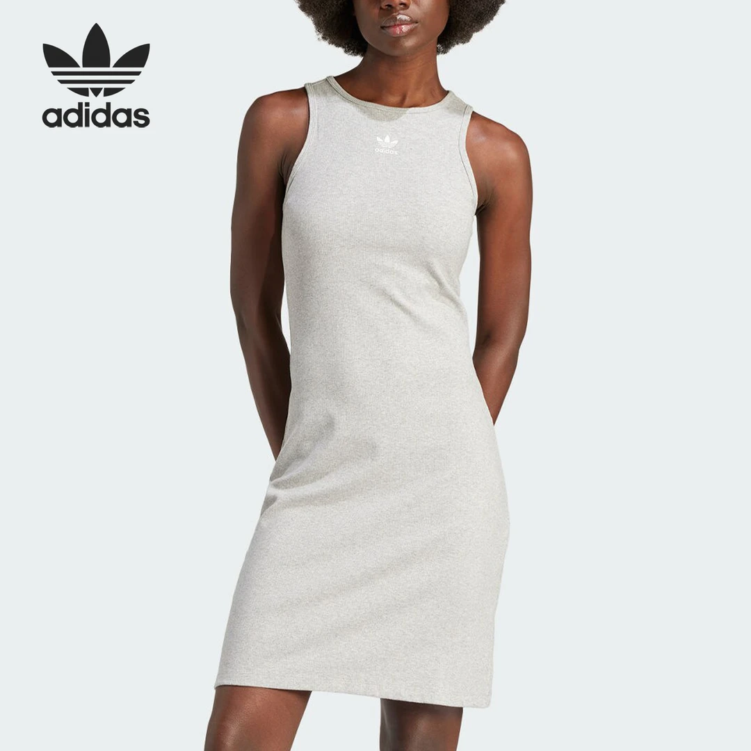 Adidas/阿迪达斯正品三叶草女士修身圆领无袖连衣裙IR5923