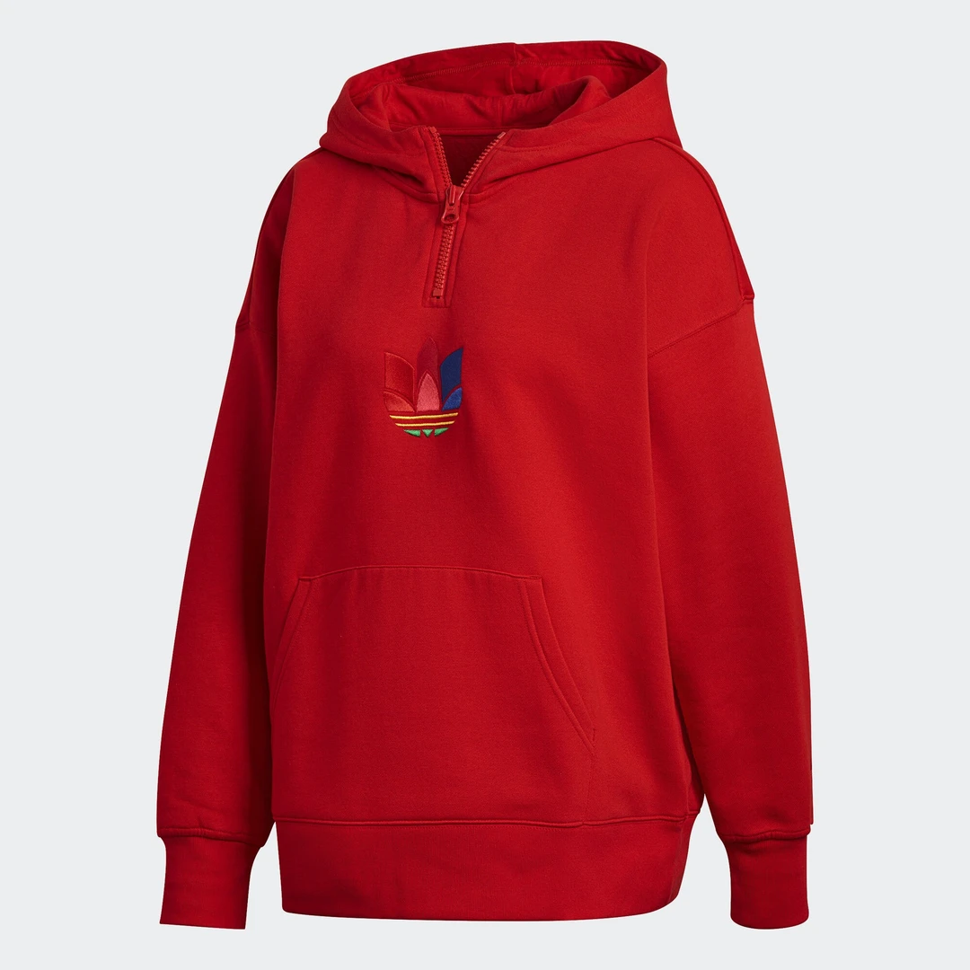Adidas/阿迪达斯正品三叶草女款连帽加绒运动卫衣套头衫 GD2247