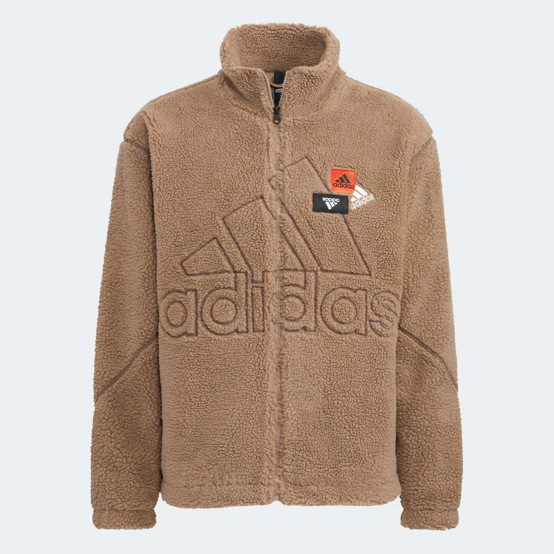 Adidas/阿迪达斯正品冬季新款男女仿羊羔绒立领外套HN8954
