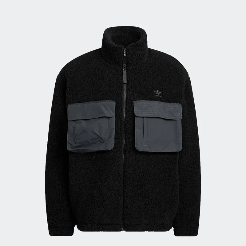 【暖感毛绒】Adidas/阿迪达斯正品冬男子运动羊羔绒夹克外套IC8162