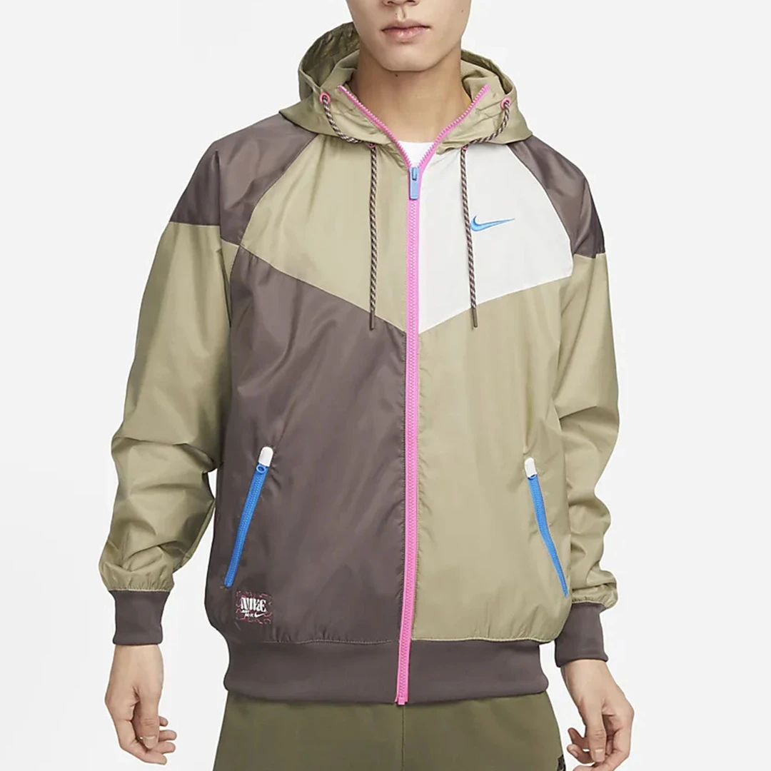 Nike/耐克正品夏季新款梭织拼接男子运动连帽夹克FJ7680-004