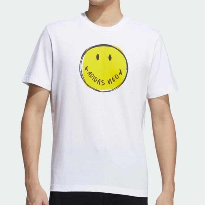 Adidas/阿迪达斯正品2021年新款男款夏季笑脸短袖运动t恤 GP5772