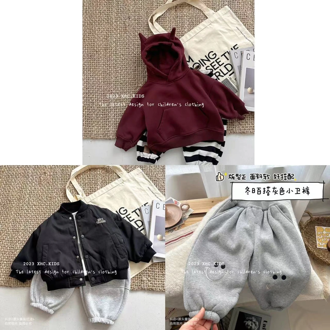 【300-315编码】男童冬季新品儿童三件组合卫衣外套裤子80-130尺码