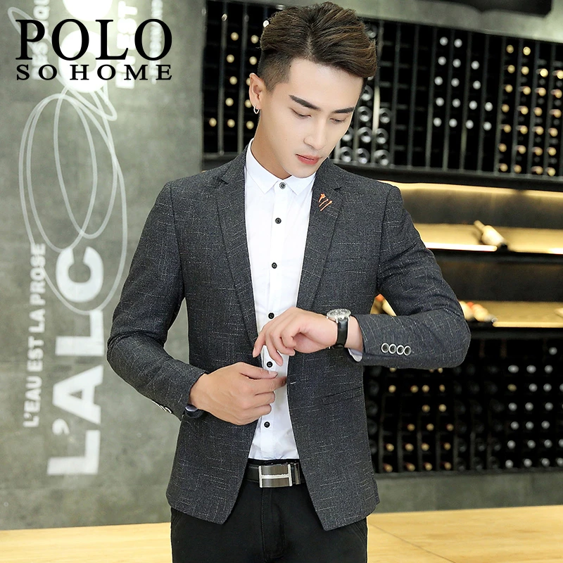 保罗休闲西服上衣单件男士小西装修身韩版痞帅秋冬季高级感外套潮