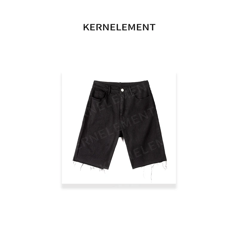 KE【全棉中裤pants】纯色百搭毛边中裤9815