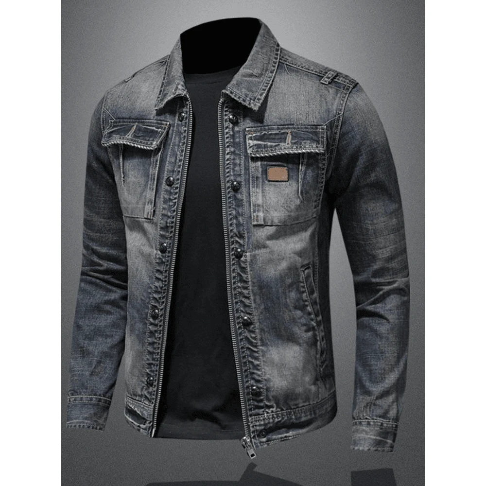 欧洲大码站漫威毒液欧美水洗潮流复古经典牛仔夹克男青年韩版外套