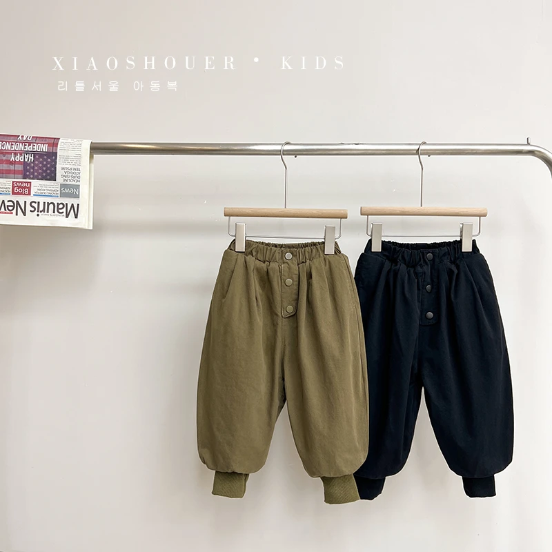 【布布大棉裤】男童韩版裤子冬季休闲时尚加绒儿童加厚裤子HBB1155