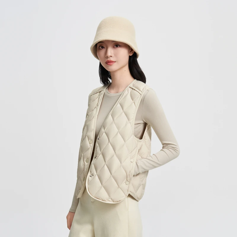 波司登【商场同款】24秋季新款轻薄休闲短款基础轻暖羽绒服马甲1018