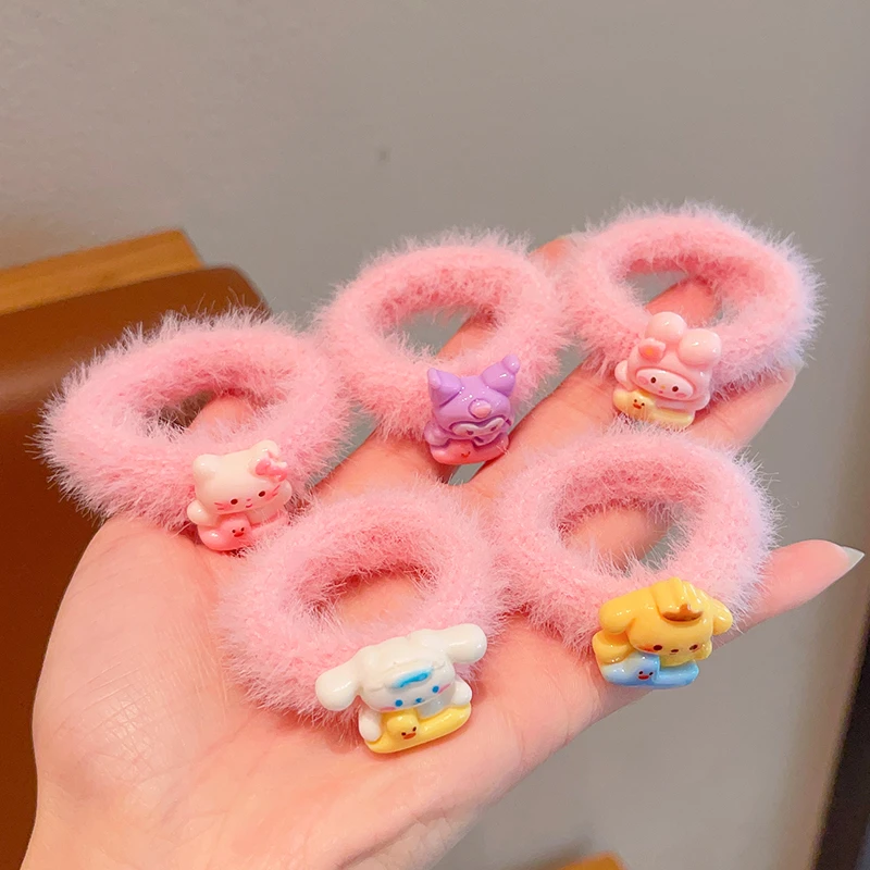 小童毛毛发圈秋冬可爱不伤发库洛米头绳新款宝宝绑头高弹女孩头饰