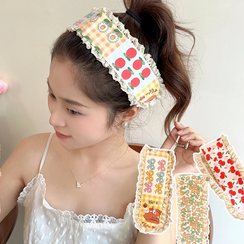 儿童刘海碎发神器发贴2024新款发箍宝宝碎花魔术贴发带小女孩头箍