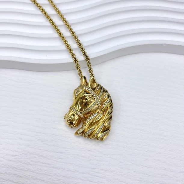 95新 DIOR/迪奥 迪奥重工小马项链项链/