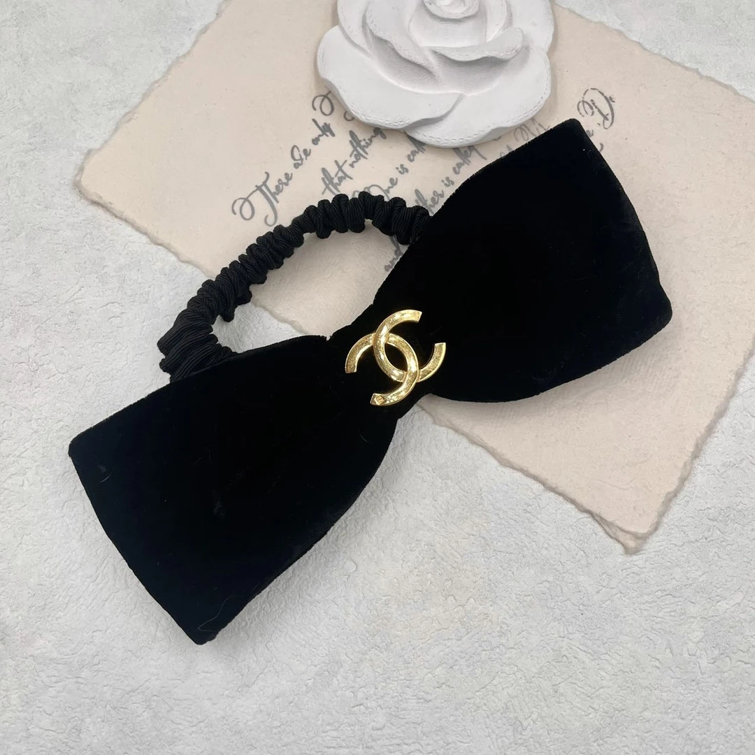 95新 Chanel/香奈儿 香奈儿黑色蝴蝶结发绳/x02068