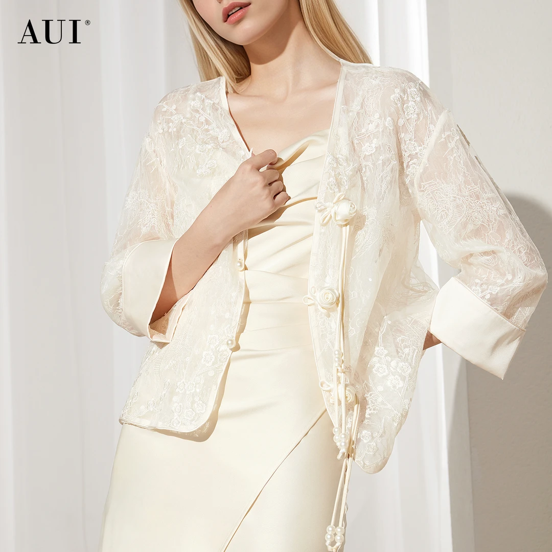 【诗语专属】AUI新中式设计感薄款外套中国风气质-24X064308