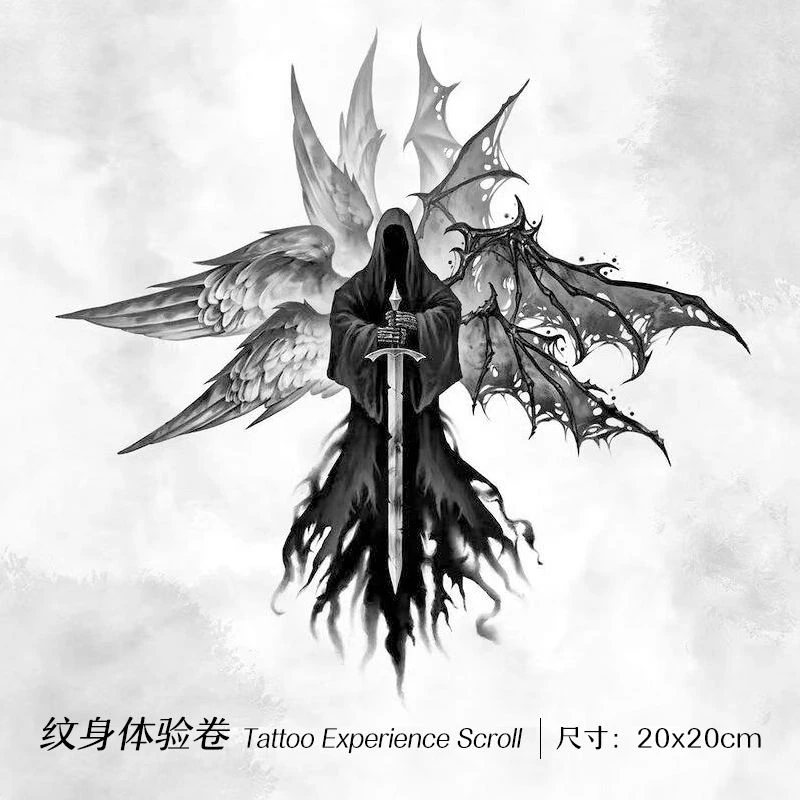 光与暗-天神判官 草本果汁纹身贴男防水持久半永久女霸气仿真社会