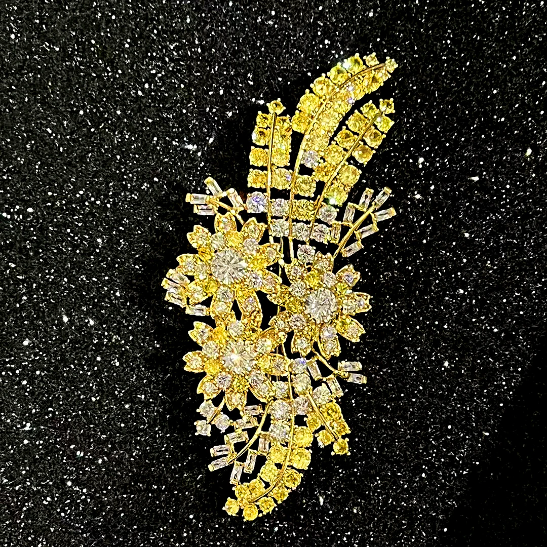 铜合金合成锆石胸针 xz4672秋香麦穗