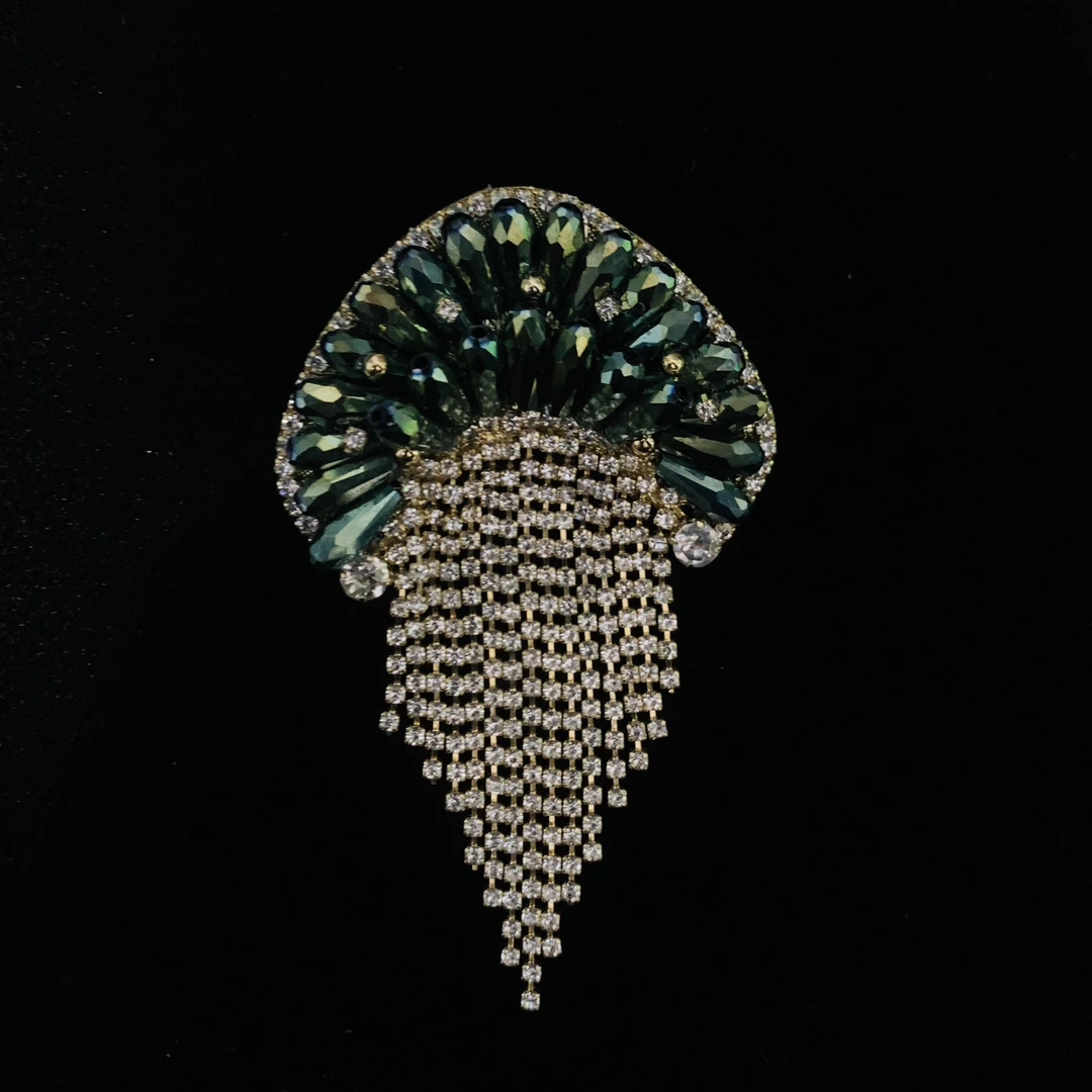 澜瑟 铜合金合成锆石胸针 xz4171海月水母 高档时尚复古古风轻奢