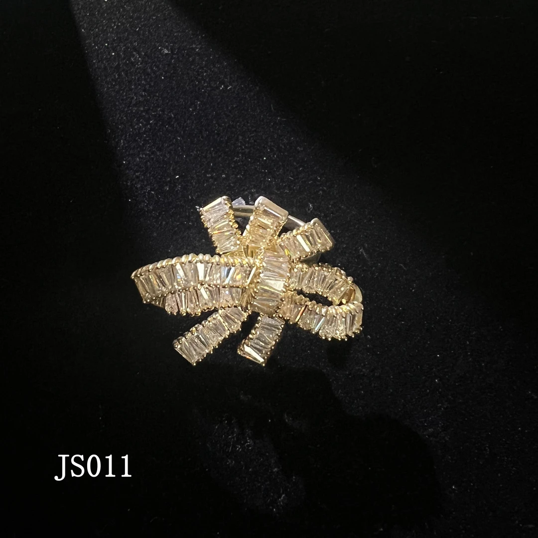 铜合金合成锆石戒指 JS011白月光戒指