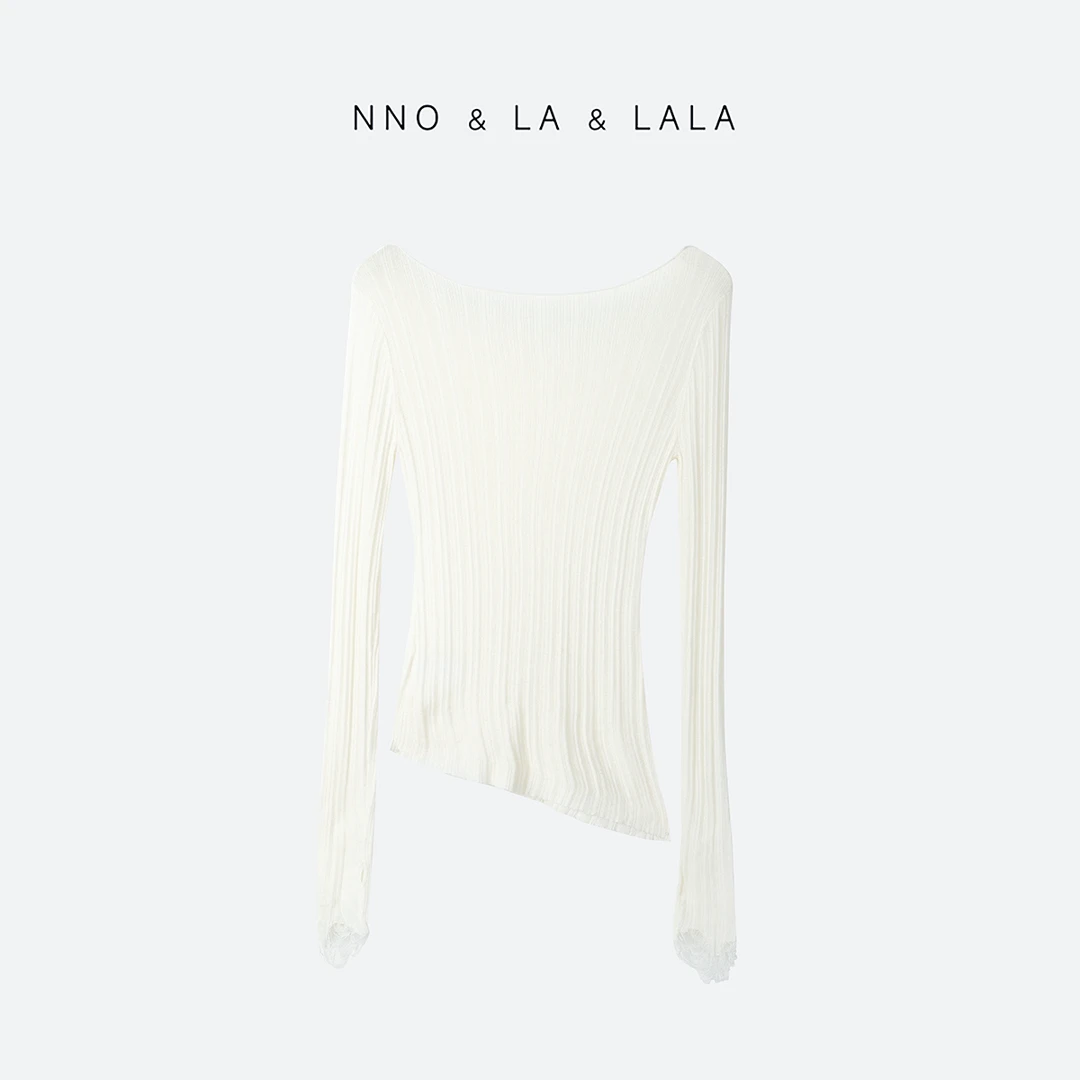 LA  不规则下摆 修身针织衫   26633