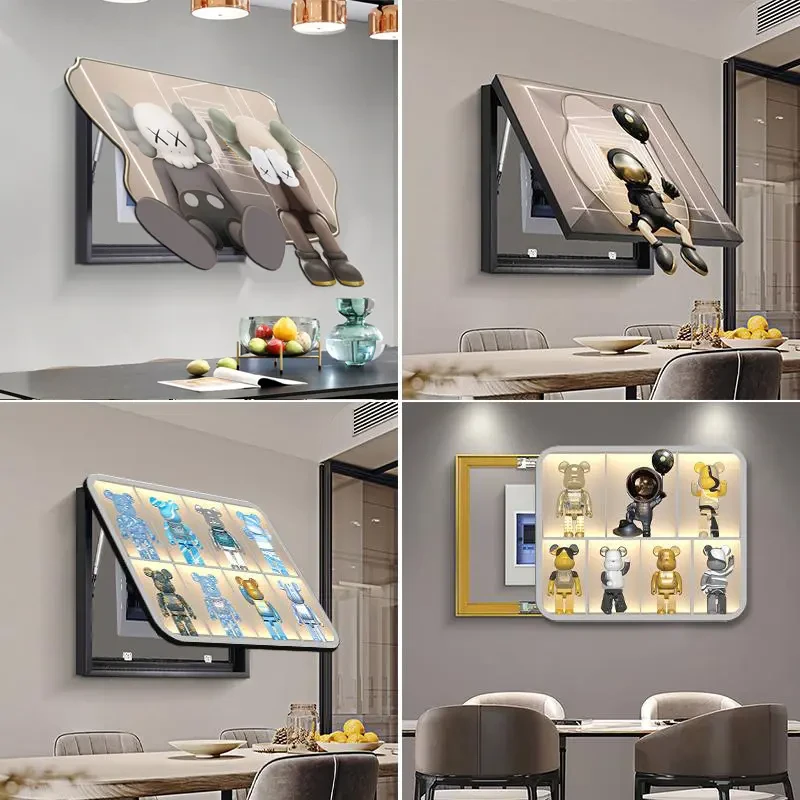 暴力熊太空人时尚创意电表箱装饰画轻奢设计艺术免打孔无痕安装画