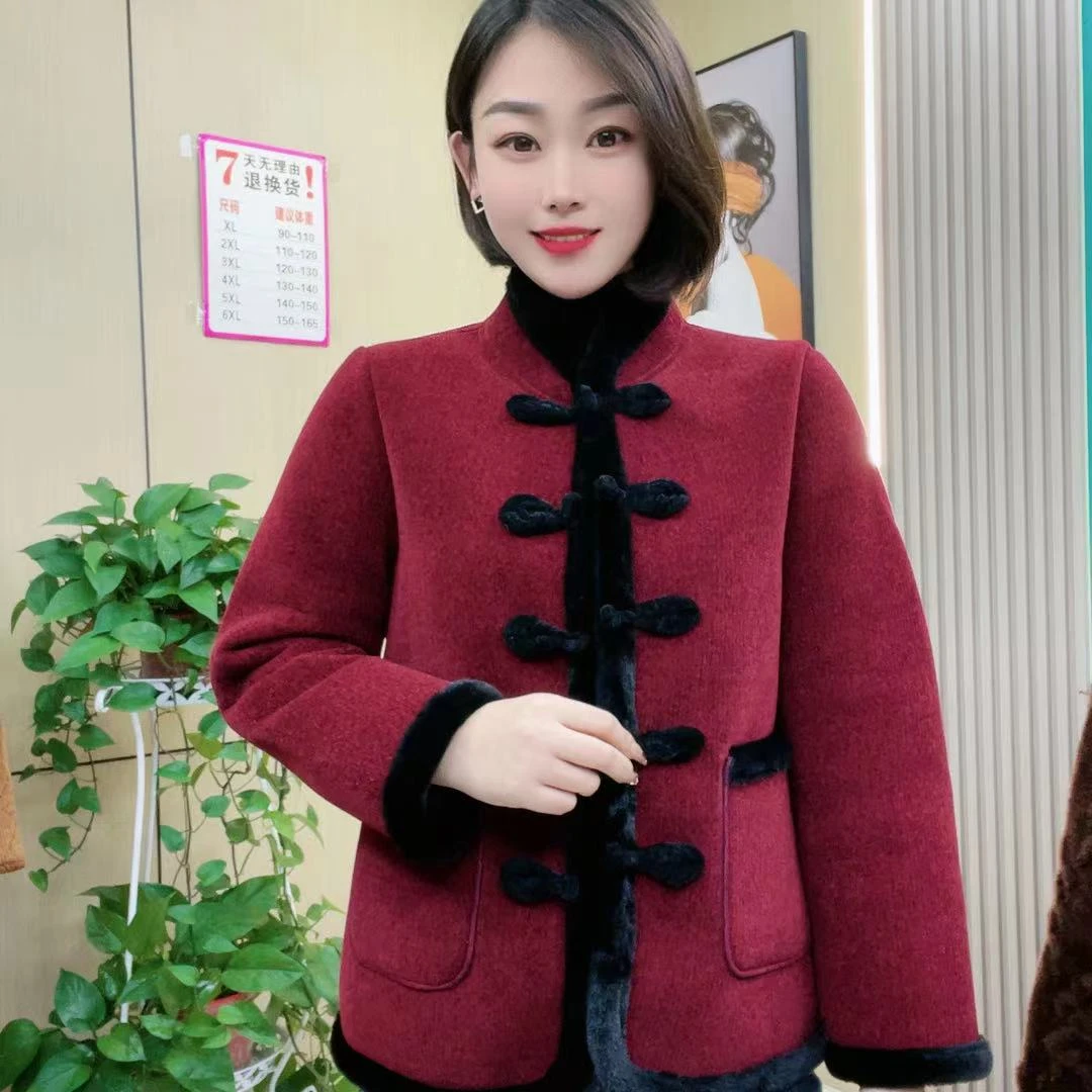 2024年冬季新中式复古国风时尚百搭新款中老年妈妈装外套