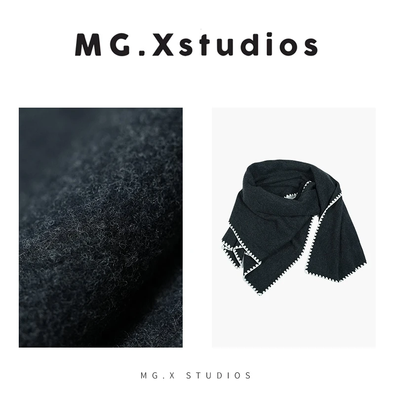 NGX小众纯手工编织刺绣围巾披肩超轻雪花针织M43B2258P181