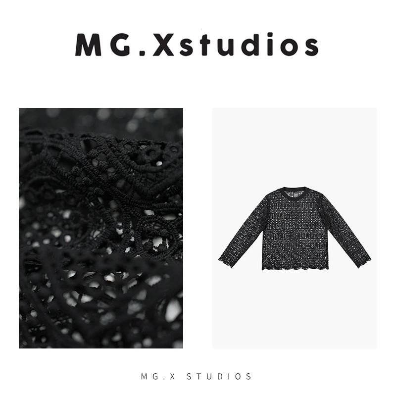 【星河流转】MGX小众新款蕾丝花边长袖打底衫时尚T恤M3621476U27