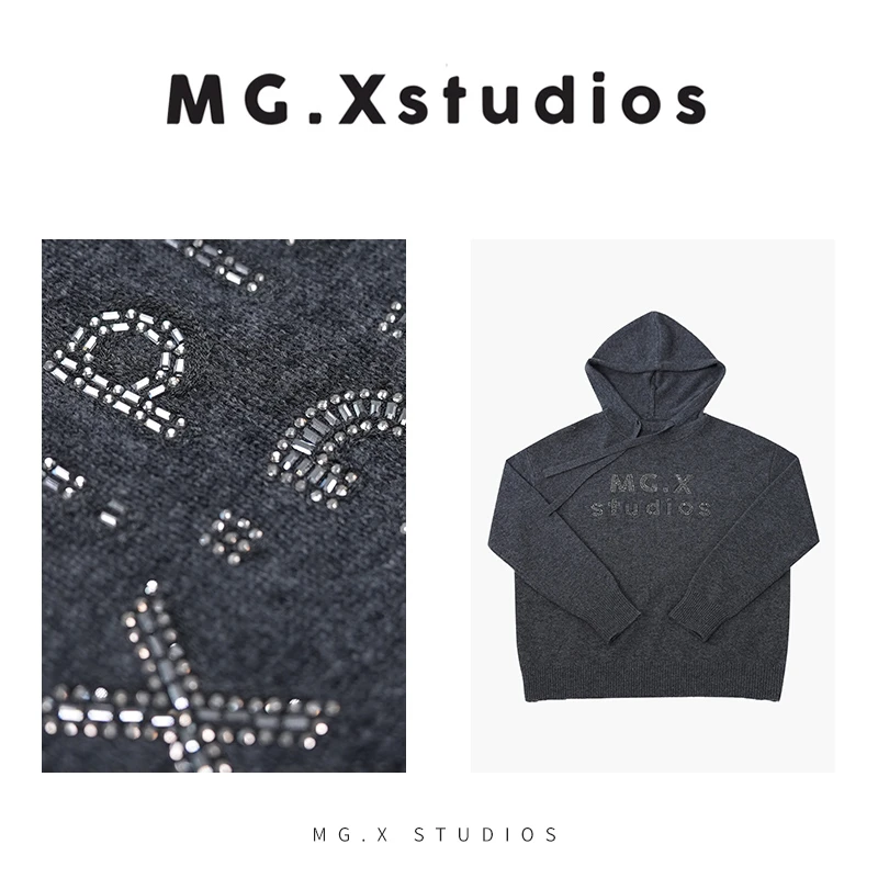 【安妮】MGX初秋基础款百搭连帽毛衣绒衫立体图案精致M43A2168Z378