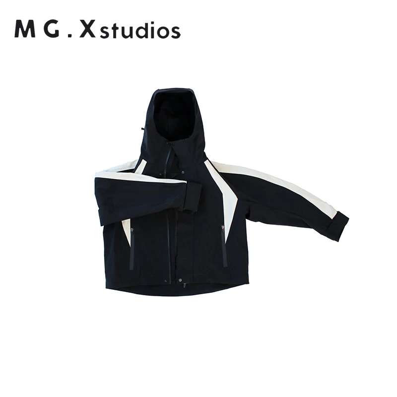 休闲外套秋装连帽宽松时尚运动户外防水撞色潮流小众减龄MGX9960