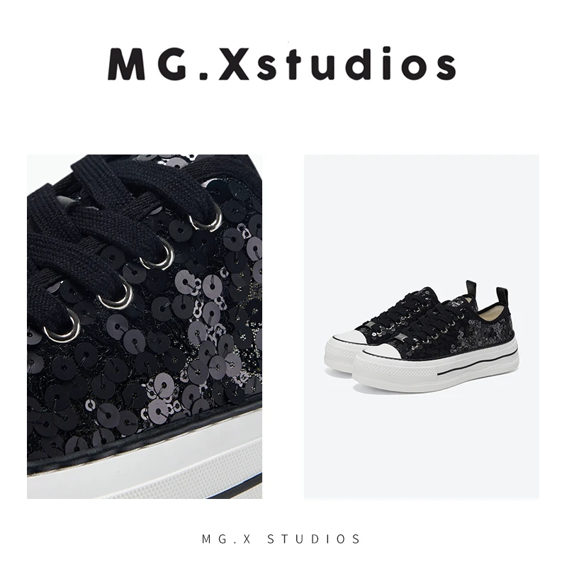 【清荷】MGX时尚休闲百搭时髦珠片网面板鞋珠片糅合网面M3611330R46