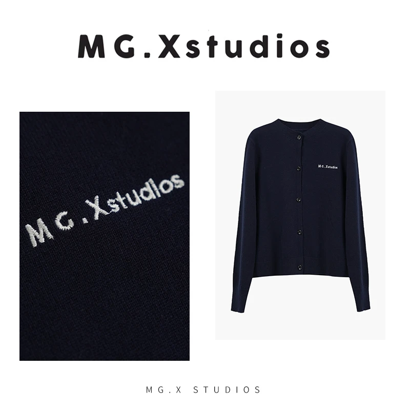 【香颂】MGX极简长袖圆领开衫打底叠穿好物绣花LOGOM44B2726M130