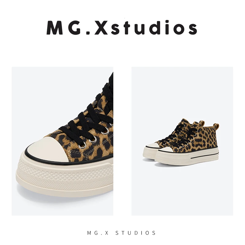 【都市狂潮】MGX百搭经典厚底豹纹高帮鞋5.3CM休闲摩登M43B2310P046