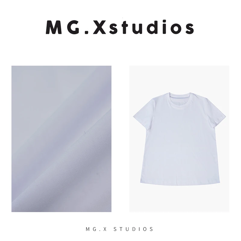 【惺忪】MGX埃及棉领子烫珍珠钻简单简约T恤短袖宽松M3611206Z02