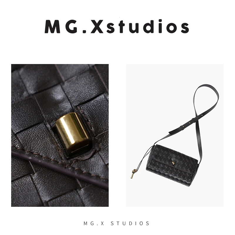 MGX小众新款设计师休闲百搭羊皮软包编织手拿斜挎包M3611085R25
