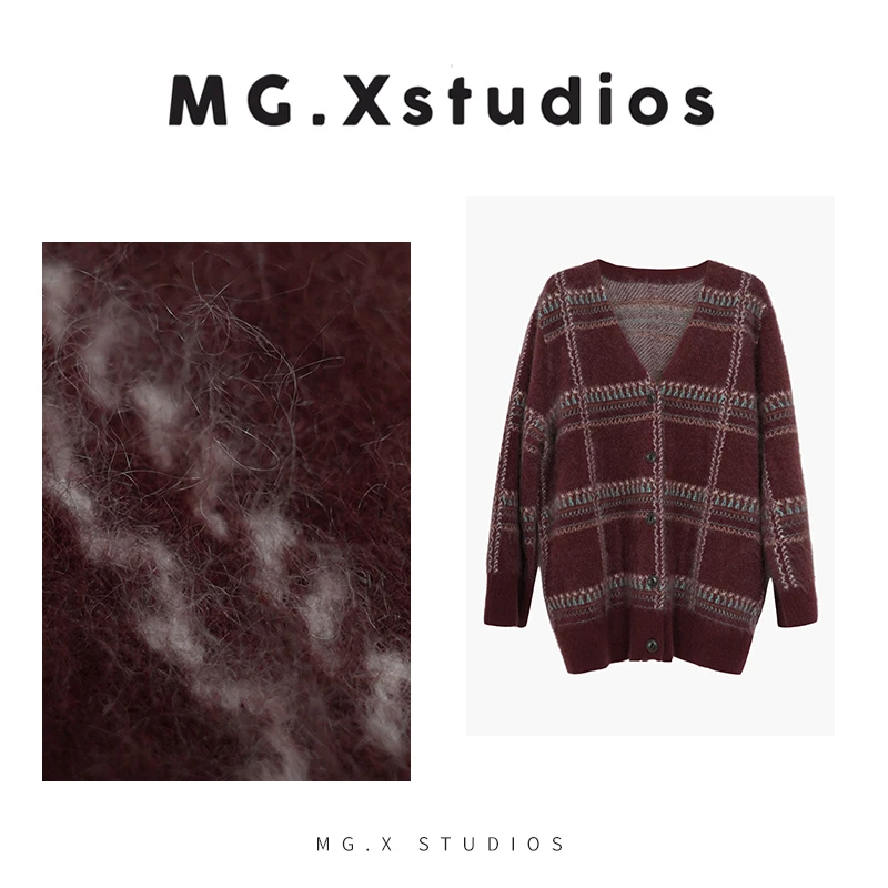 【杜塞画廊】MGX经典大格纹拼色羊绒衫氛围感休闲上衣M44E2877M2111