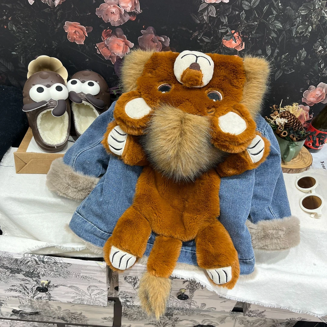 【狮子王】卡通加绒连帽外套2024冬装中小童休闲童装牛仔外套24870