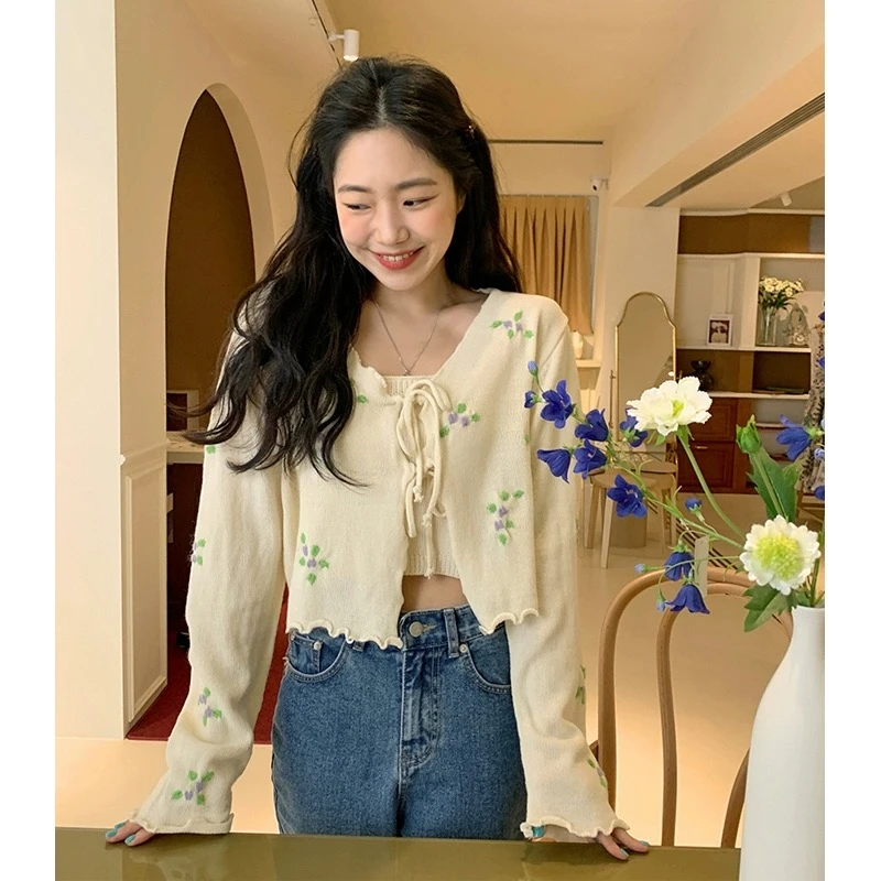 莉莉贝春秋季两件套纯欲针织套装