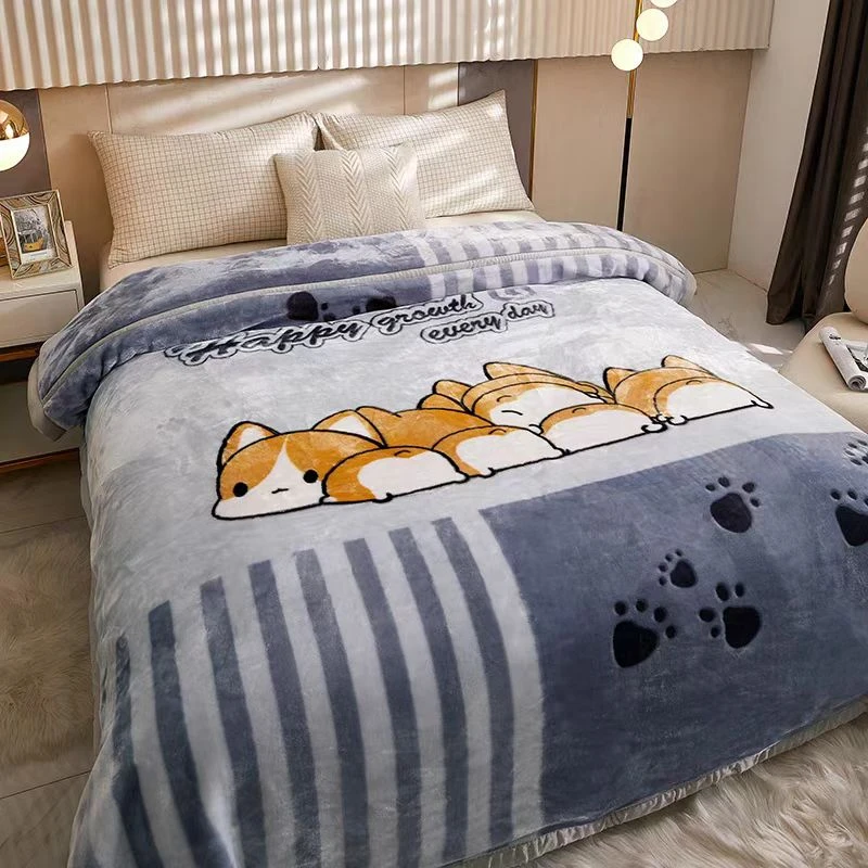 新品体验150*200cm6斤拉舍尔毛毯被子冬季加厚可铺可盖毯子宿舍毯