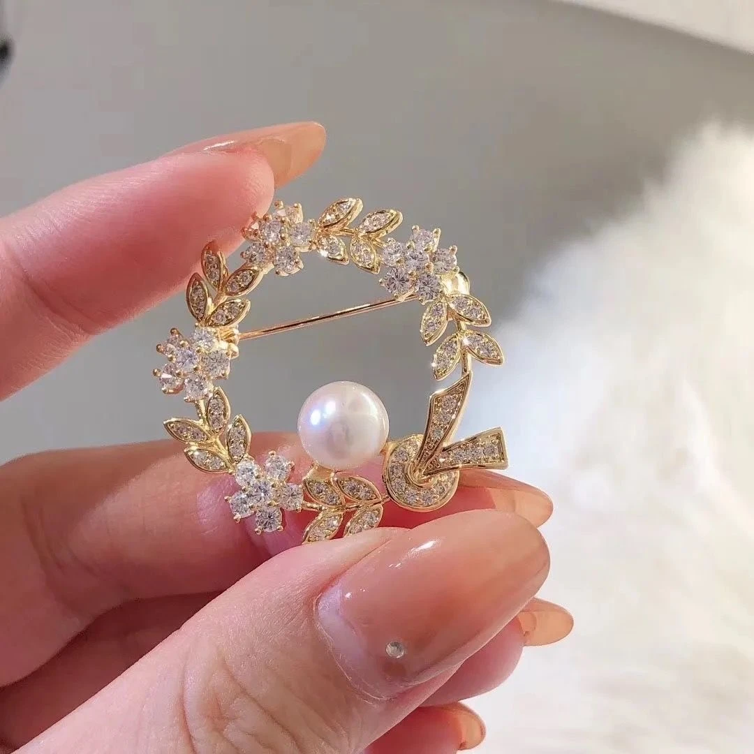 合金合成锆石胸针 伊环胸针高档女胸花别针秋冬衣服配饰高级