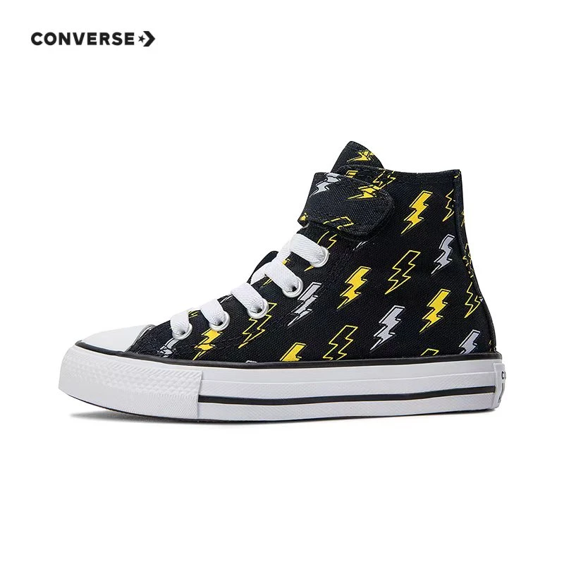 Converse匡威儿童休闲魔术贴高帮百搭经典帆布鞋 A08373C、A08375C