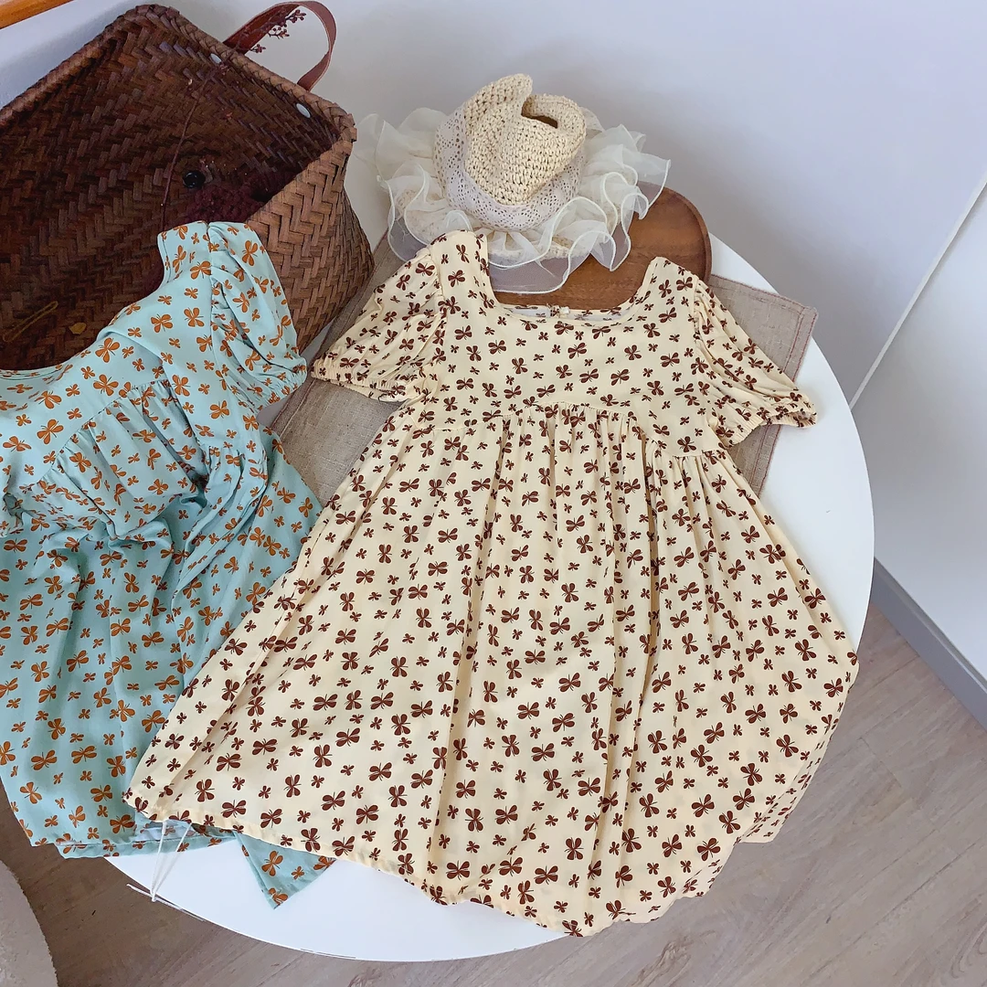 HY 206045 安蒂宝贝格小花朵满印连衣裙2023夏季新款洋气女童裙子