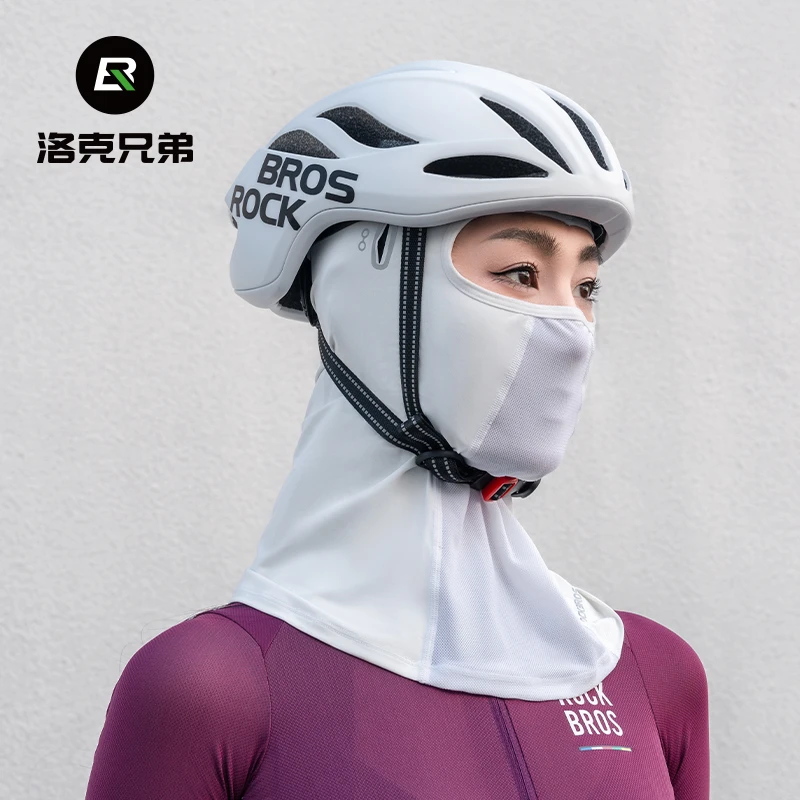 洛克兄弟冰丝防晒头套夏季摩托车电动车面巾面罩男女护脸骑行头套