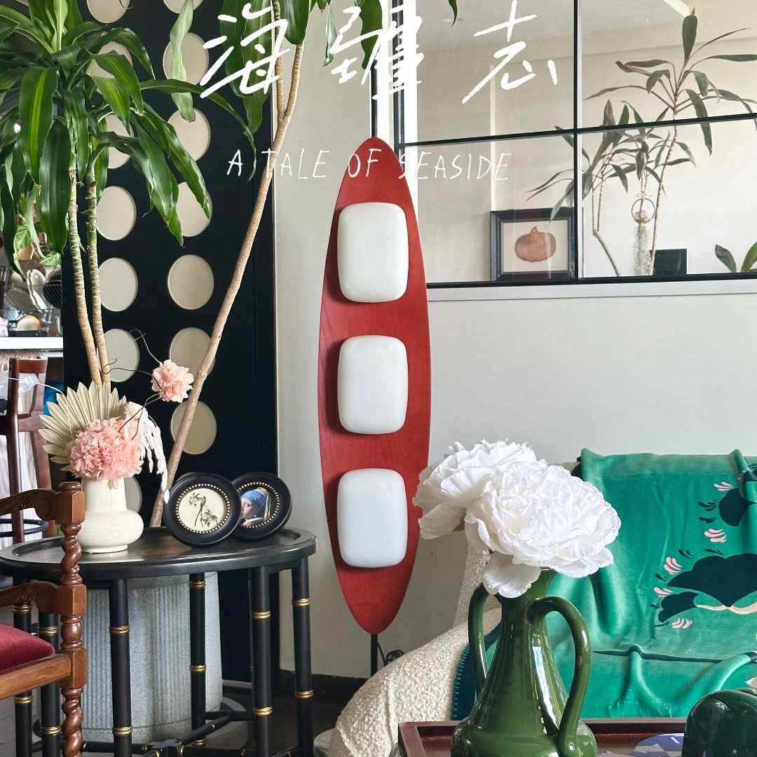 帆船灯1970s中古风实木落地灯卧室实木高级感设计师帆船美式复古