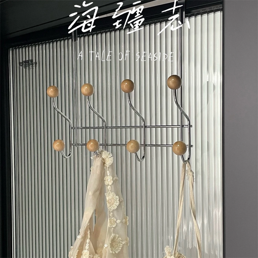 家用铁艺门后挂钩收纳免打孔衣帽钩卧室厨卫挂钩