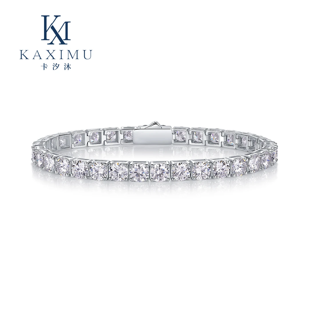 卡汐沐 925银莫桑石手链 满钻莫桑钻手链轻奢时尚百搭小众饰品ins